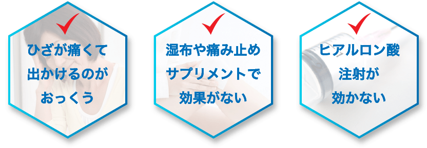 ひざの痛みで、こんなお悩みはありませんか？